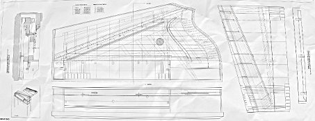 New recumbent harp piano Scale drawing of a recumbent harp piano